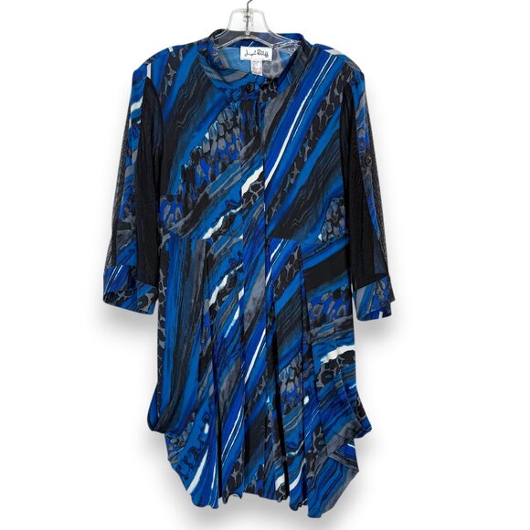 Joseph Ribkoff Black Blue Dress Mini Tunic Medium - Picture 8 of 8